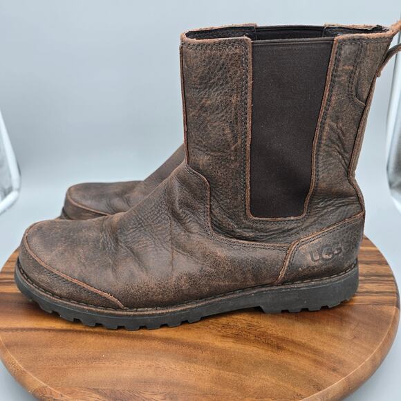 Ugg Herrick Chelsea Boots Mens 11 Brown Leather Rugged Casual Pull On Ankle main image 6